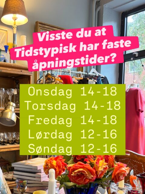 Åpent 5 dager i uka, hver uke! Velkommen til Tidstypisk i Sinsenterrassen 10, Oslo ✨🌻🤩😻😛🍁