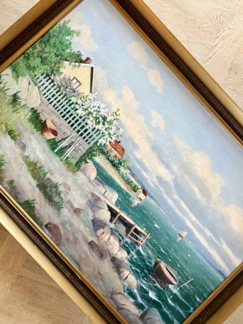 Savner du sommeren med syriner i full blomst? Trivelig vintage maleri på lerret signert H. Bjerved. Rammemål 66,5 x 97 cm. Pris: 1400 kr. Kjøpe nå med Vipps? Send melding. Må hentes, sendes ikke. 🌸☀️

#tidstypisk #tingsomtålertidenstann